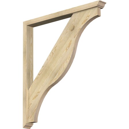 Ekena Millwork Funston Traditional Rough Sawn Bracket w/ Offset Brace, Douglas Fir, 4"W x 40"D x 44"H BKT0402X40X44FST01RDF